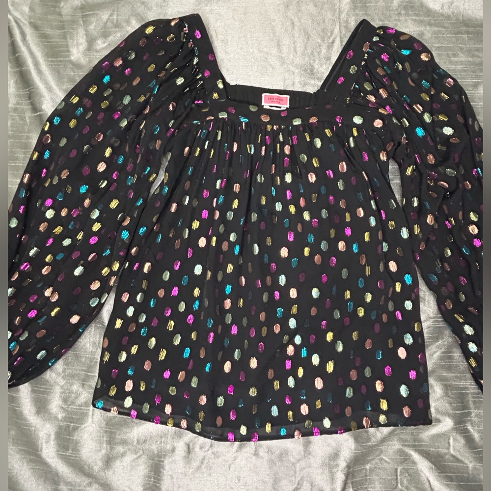 ♠️Rare Kate Spade Metallic Colorful Metallic Dot Blouse♠️